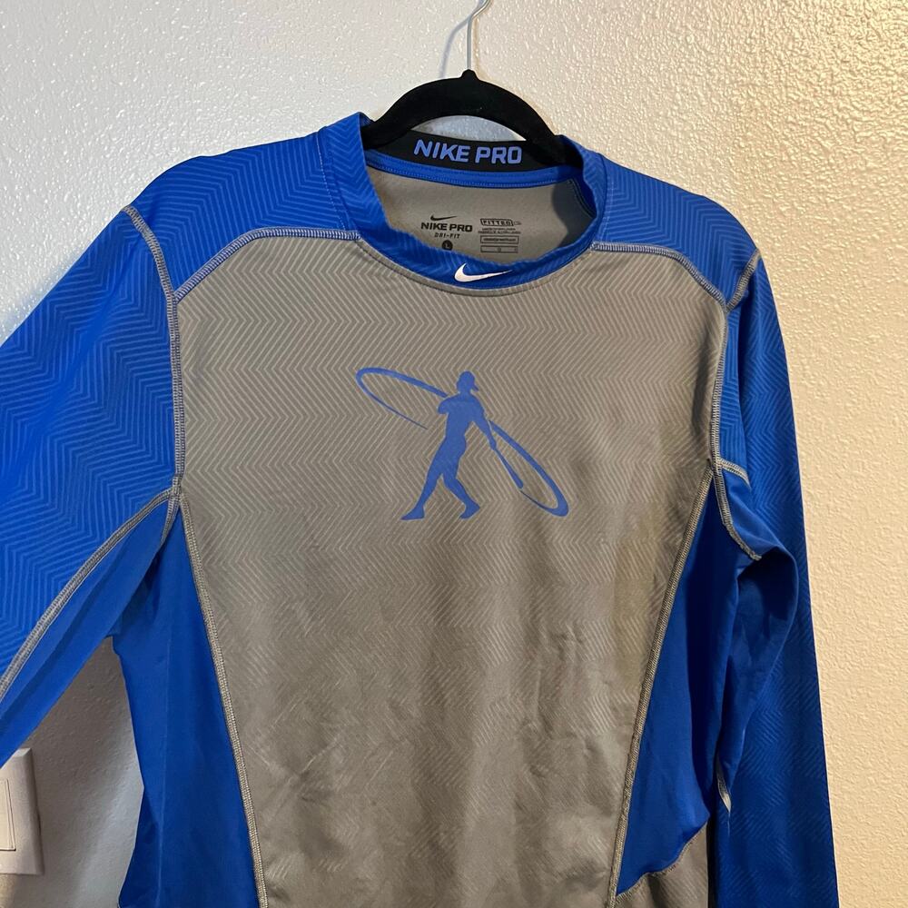 Nike Pro Dri-Fit Fitted Long Sleeve Athletic Surf Shirt Size Large